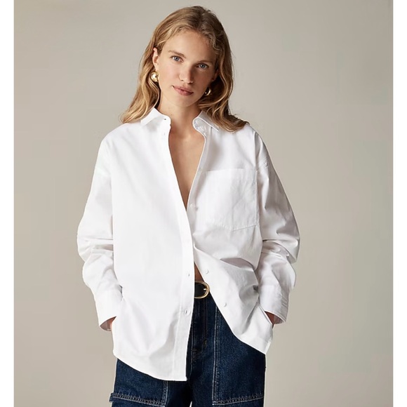 J. Crew Tops - NWT J. Crew Étienne Oversized Shirt Blouse Lightweight Oxford White